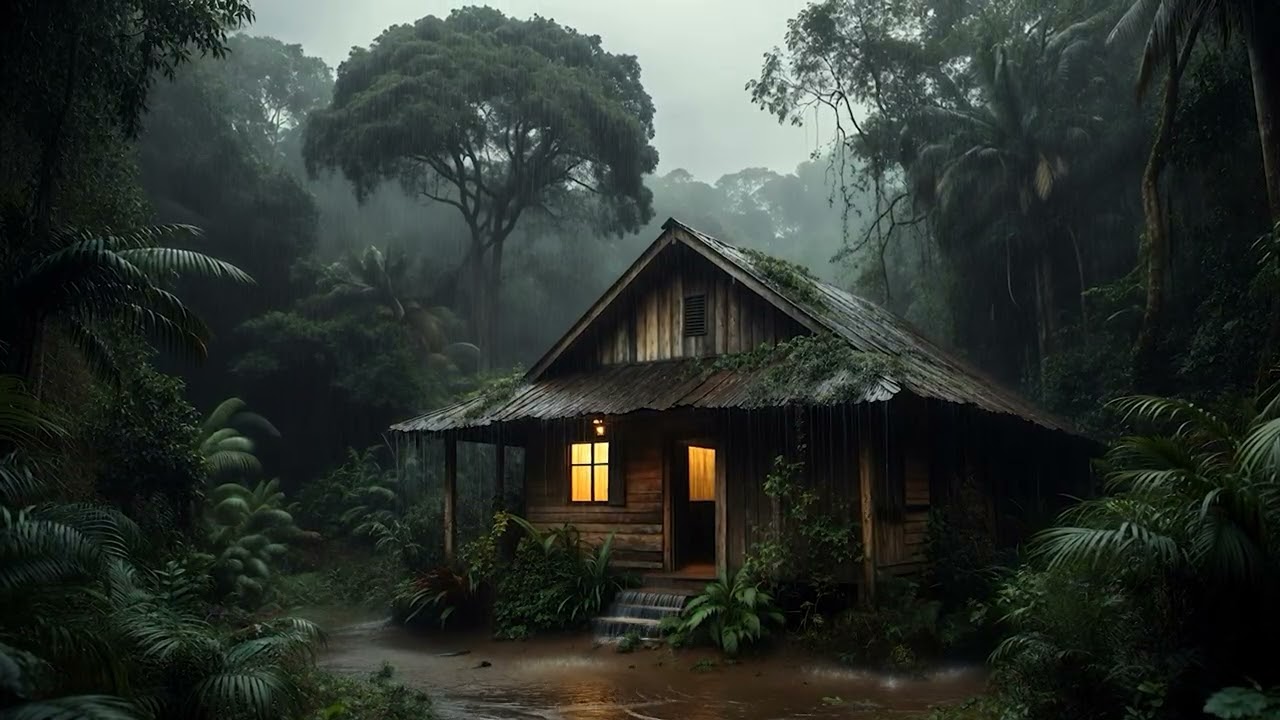 Magic Rainforest Heavy Rain Sounds  | White Noise for Focus & Deep Sleep