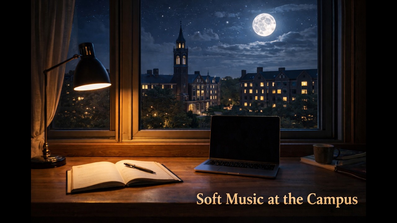 Late Night Campus Study Music | Soft Focus & Calm Atmosphere