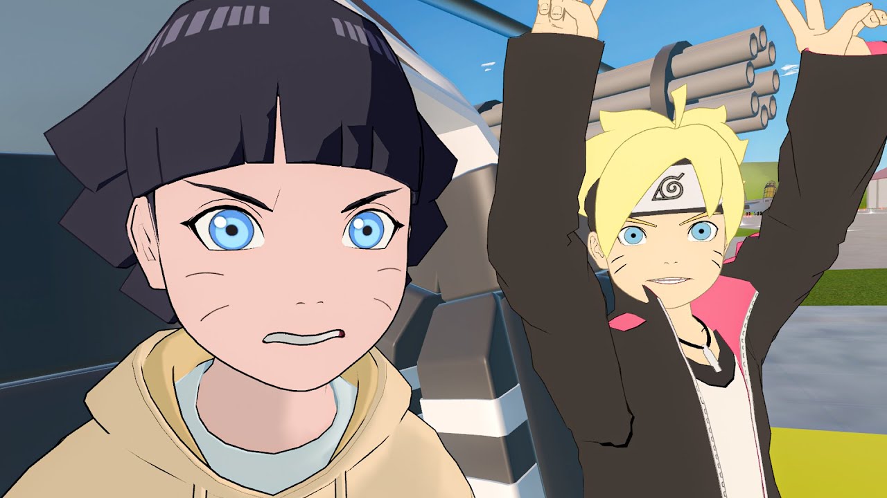 himawari e boruto andam de avião em boruto vr
