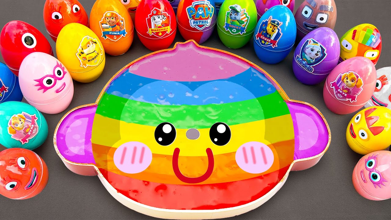 Satisfying ASMR | Making Rainbow Monkey Bathtub by Mixing SLIME in Horse Shapes CLAY Coloring