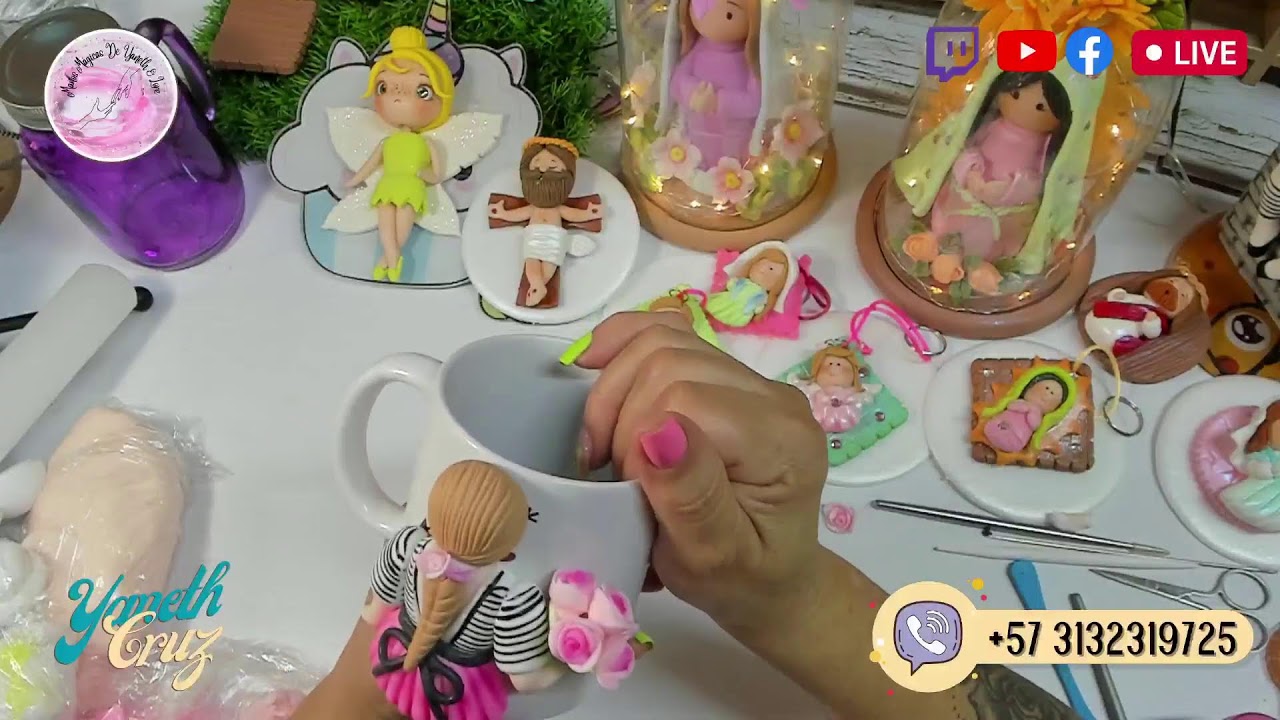 mugs muñeca en Porcelana Fria o Porcelanicron - Live