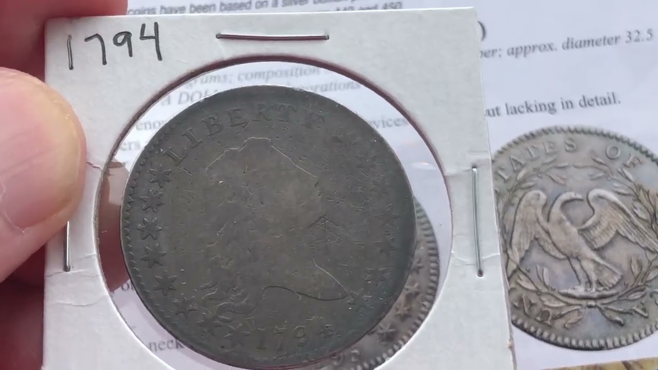 Flowing Hair (1794 - 1795) Silver Half Dollar - 2 Leaves Variety