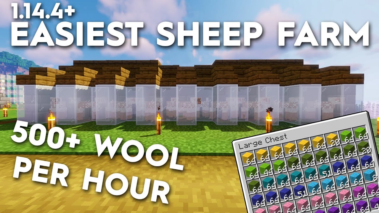 Minecraft Sheep Farm - Easiest - 500 Wool Per Hour! 1.21+