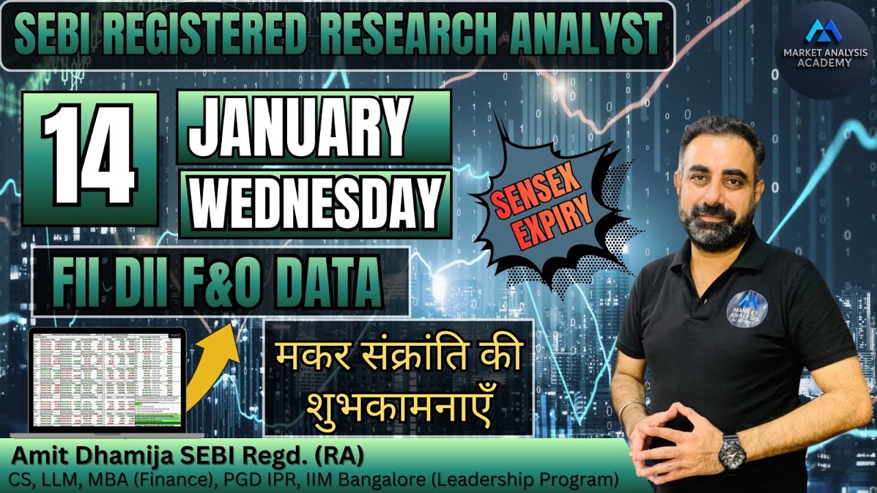FII DII F&O DATA | Sensex Expiry Nifty BankNifty Sensex Prediction Tomorrow Wednesday 14 January 26