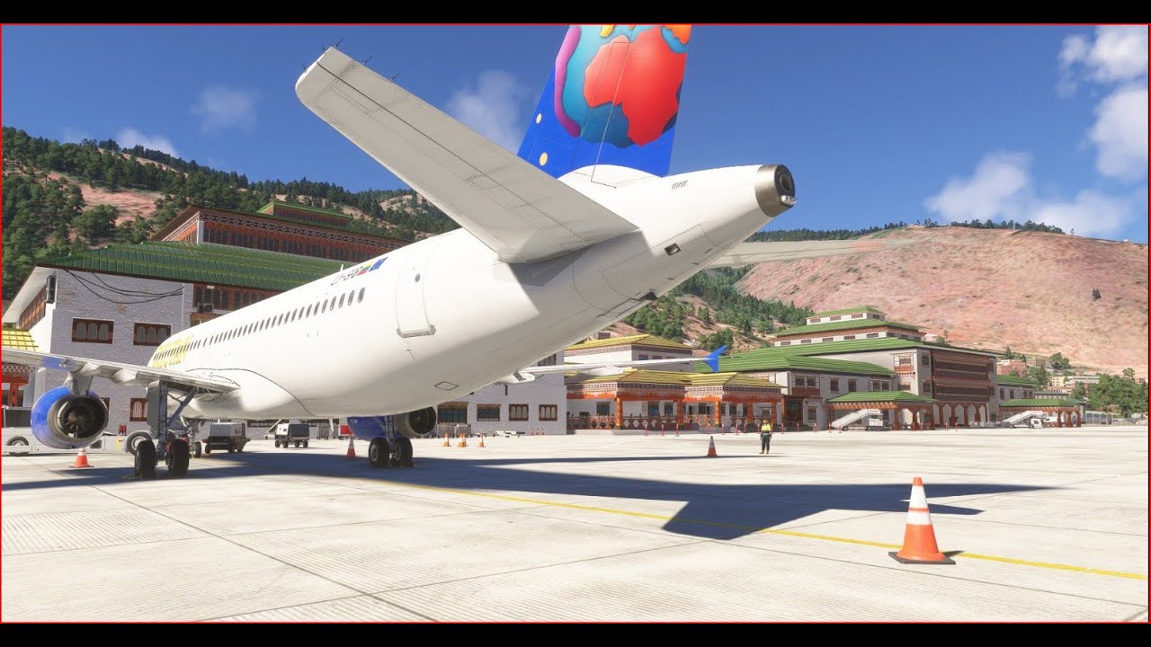 Paro To Kathmandu Live Airbus A320 Bhutan Airline