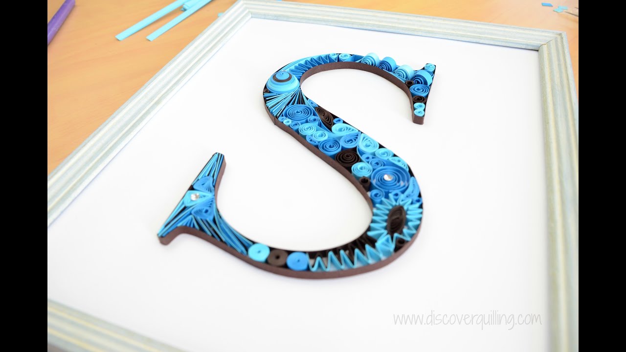 Framed Paper Quilling Letter S