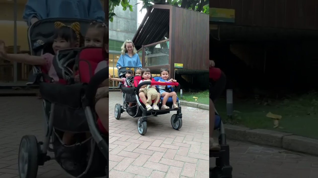 6-Seat Stroller | DayCare Center💙 Multi Child Buggy |Happy kids
