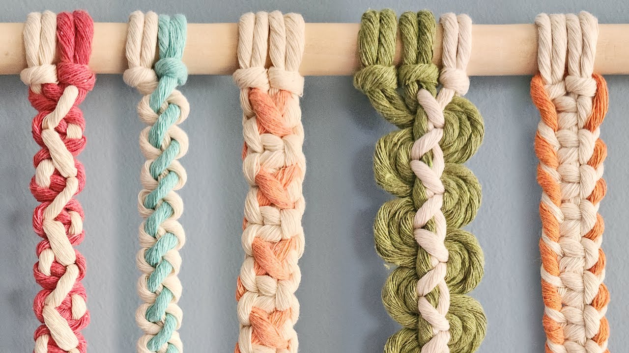 5 Colorful Macrame Knots | Square Knot Variations Tutorial