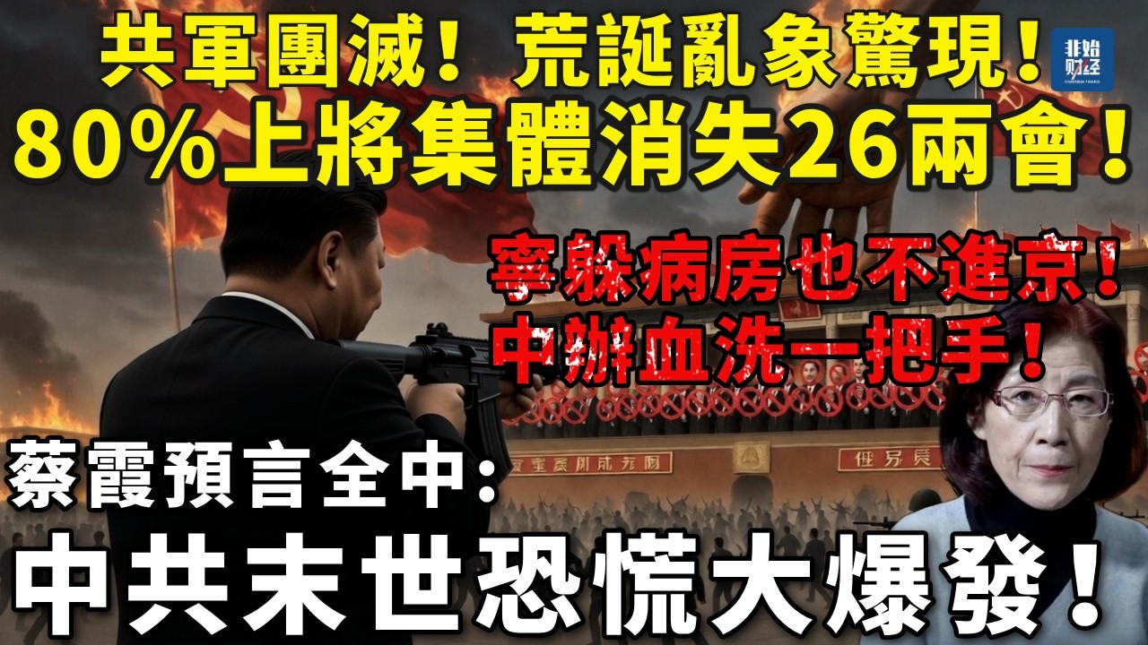 共軍團滅！80%上將集體消失2026兩會！代表寧躲病房也不進京！中辦血洗一把手，蔡霞預言全中：中共末世恐慌大爆發！#中共兩會#2026兩會#習近平#蔡霞#張又俠#中共內鬥#大清洗#中南海#紅二代#中共