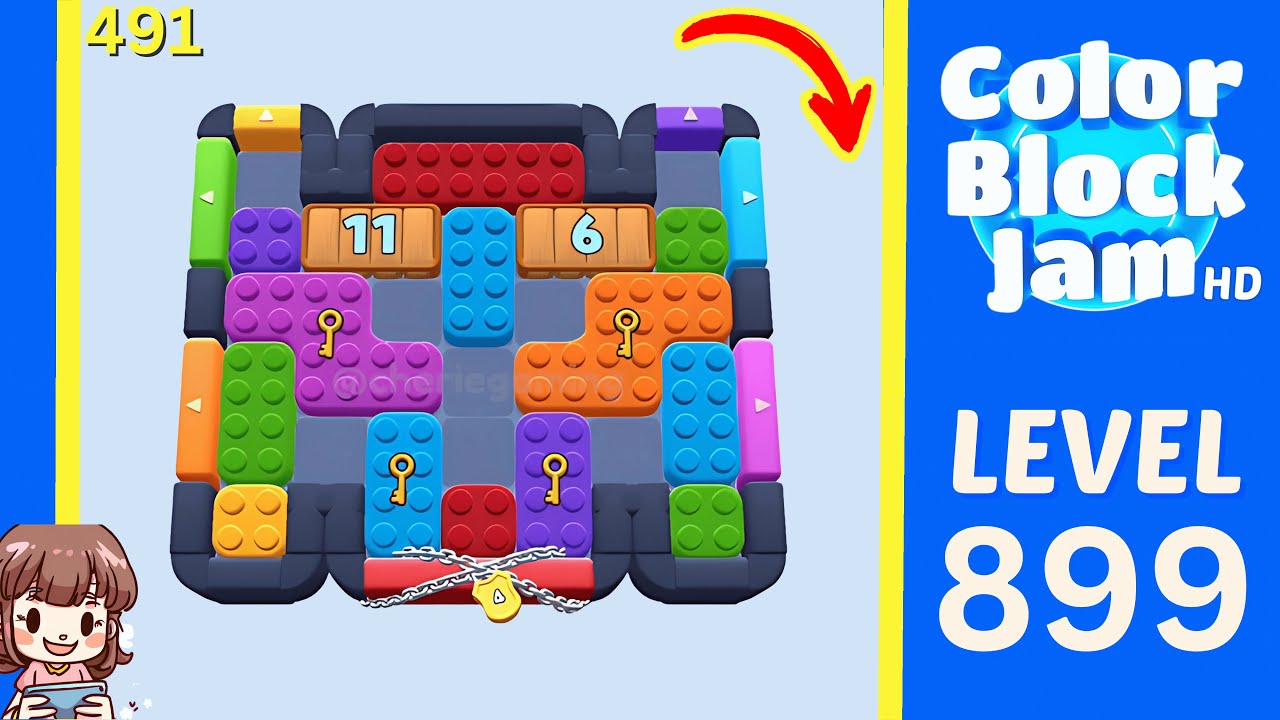 Color Block Jam Level 491 (899) Solution Walkthrough