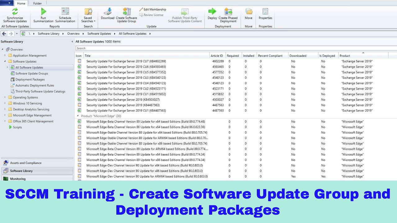 Обучение SCCM — Как создать группу обновлений программного обеспечения и пакеты развертывания в C...