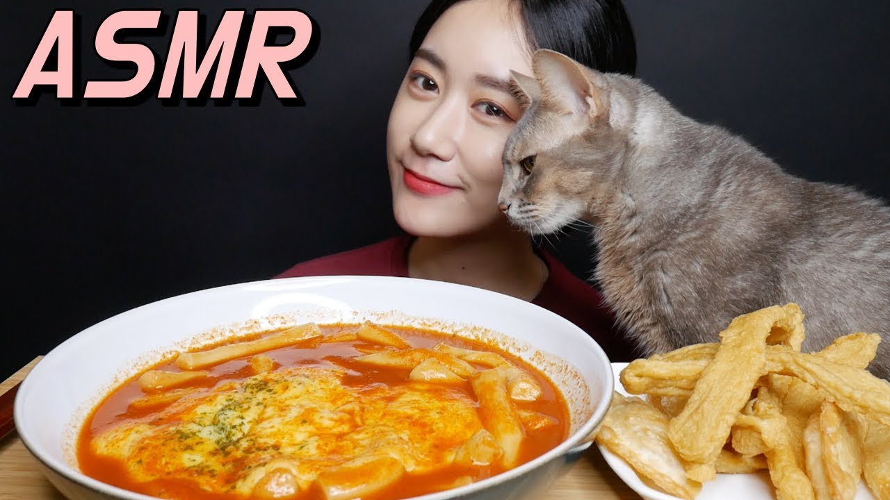 ASMR 신전떡볶이 리얼사운드 먹방(Spicy Cheese Tteokbokki)トッポッキ Real sound Mukbang, Eating sound