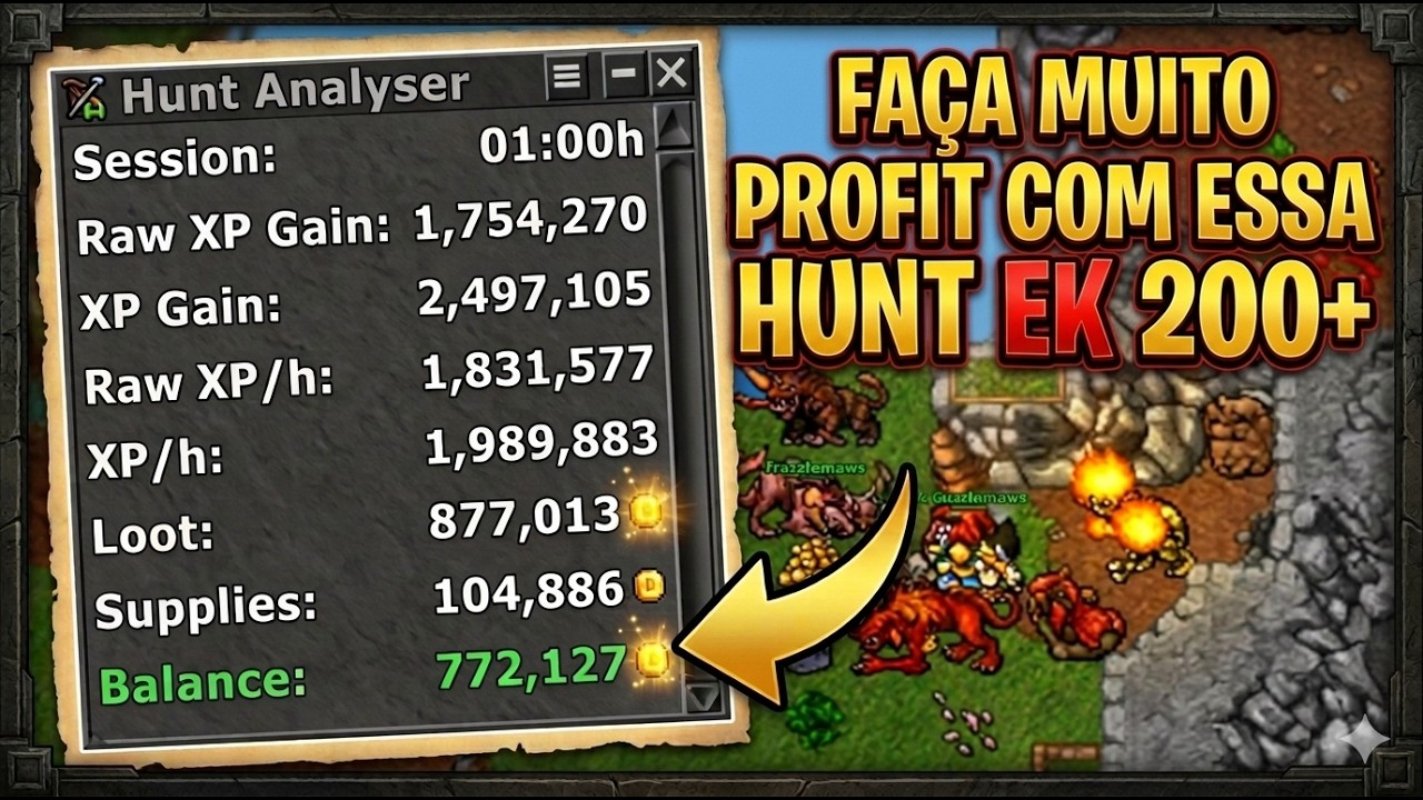 TIBIA MELHOR HUNT EK 200+