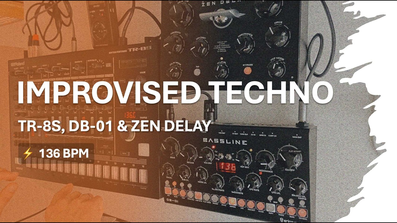 Improvised Techno Jam | TR-8S, DB-01 & Zen Delay (136 BPM)