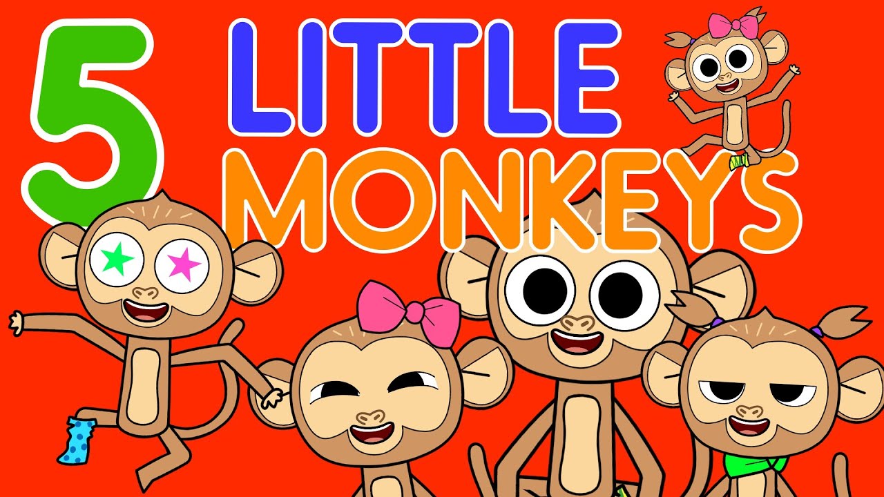 Five Little Monkeys |Count with Monkeys! 🐒 | #nurseryrhymes    #kidssongs   #happytailsband
