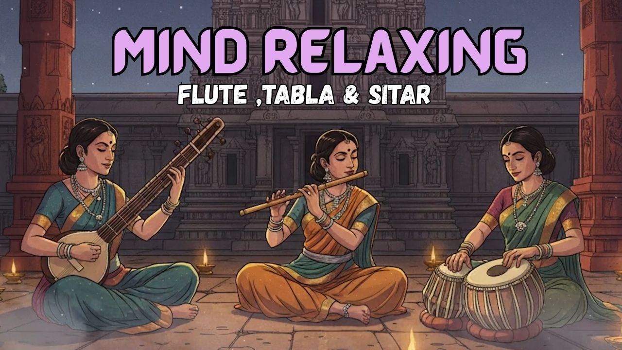 Mind Relaxing Flute Tabla and Sitar Compilation   Hindustani Instrumental Music , Vol - 48