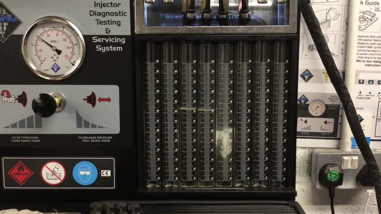 Injector static flow test with ASNU. VAG TSI