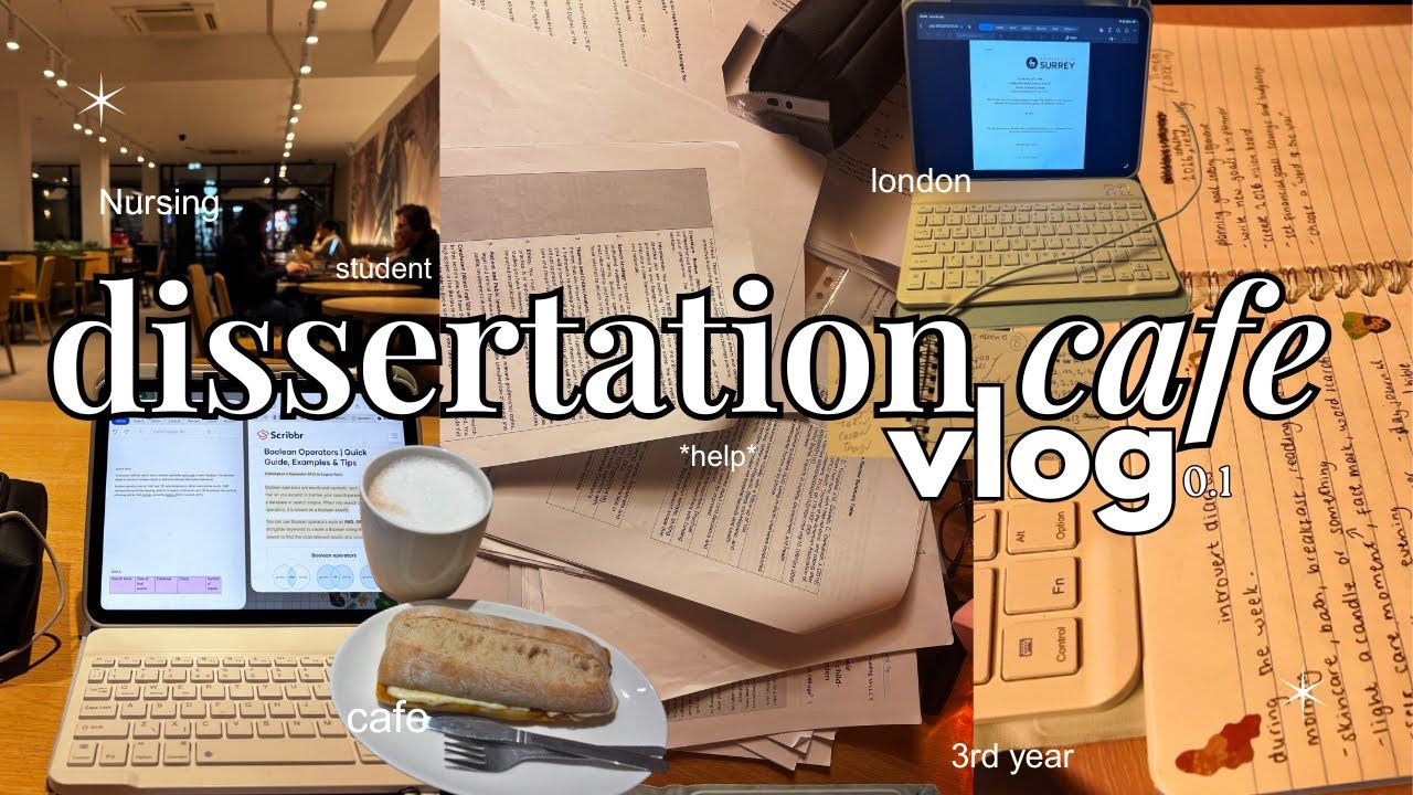 ☆slice of life: romanticising my dissertation🌸, café study day in London 🍵📑✍🏾