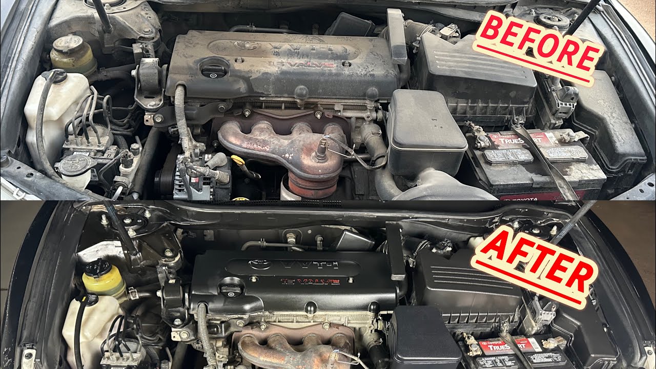 Using CarPro Perl and Super Clean Degreaser to Detail a Filthy 17 year old Engine!!
