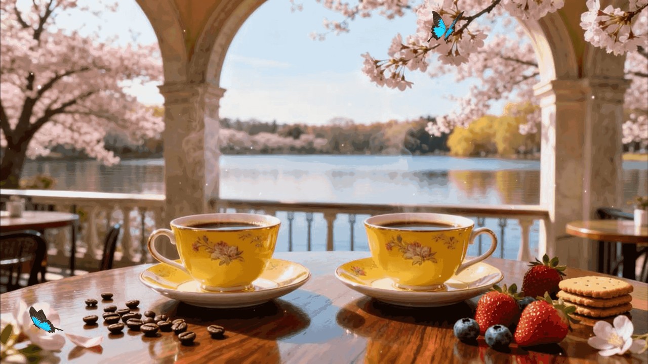 Sweet Spring Morning Jazz 🌸 Elegant Jazz Cafe Music & Soft Bossa Nova Piano for Stress Relief