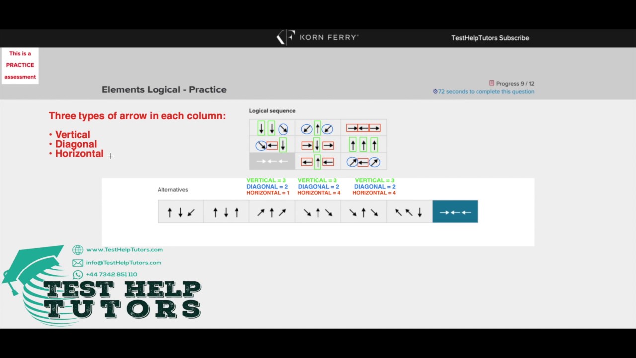 TalentQ Korn Ferry Elements Logical Practise Question 9 - Non-Verbal Reasoning Psychometric Test