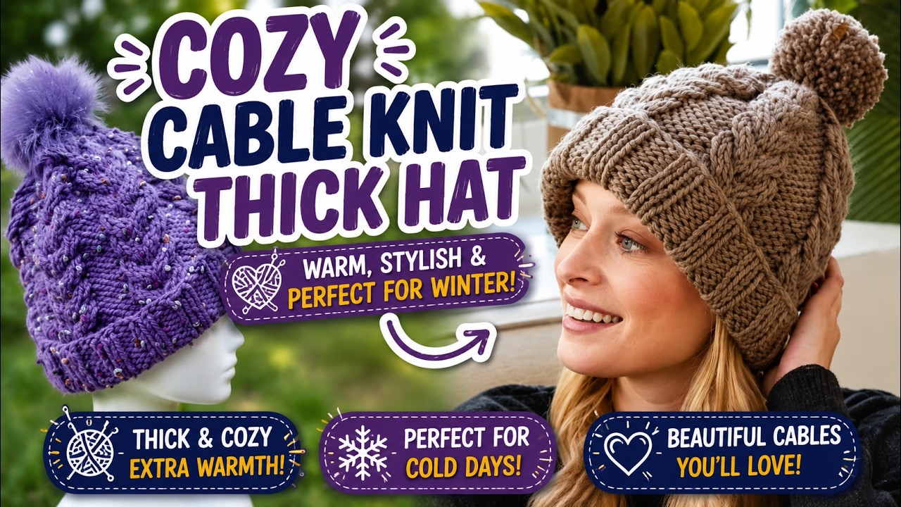 Cozy Cable Knit Thick Hat
