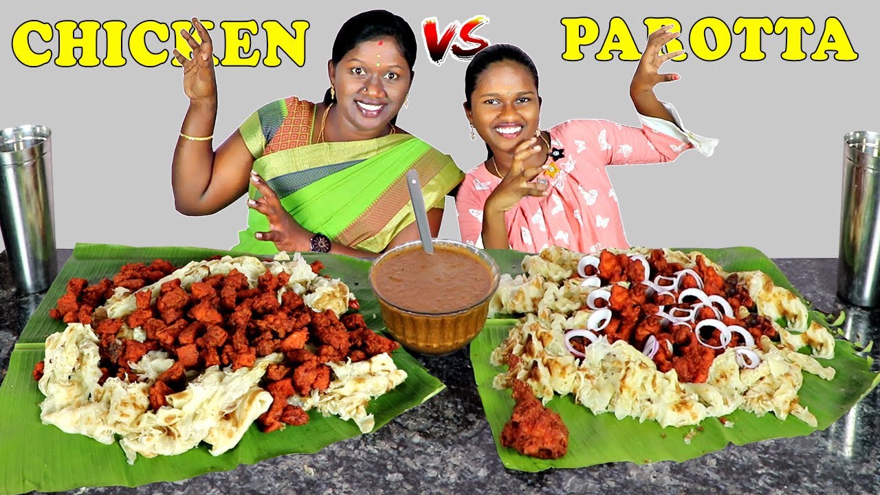 ERODE SPECIAL KONGU PAROTTA WITH CHICKEN CHILLI EATING CHALLENGE IN TAMIL FOODIES DIVYA VS ANUSHYA