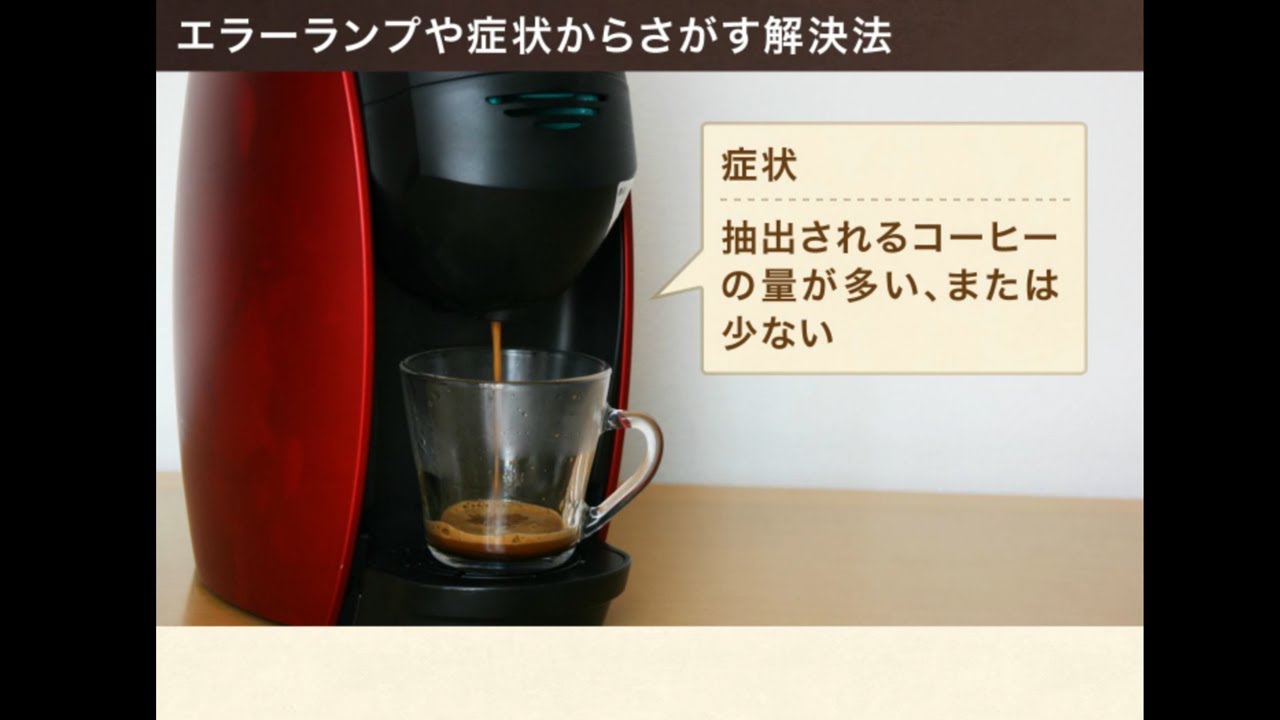 エラーランプ状態ではないが...抽出量が多い/少ない場合