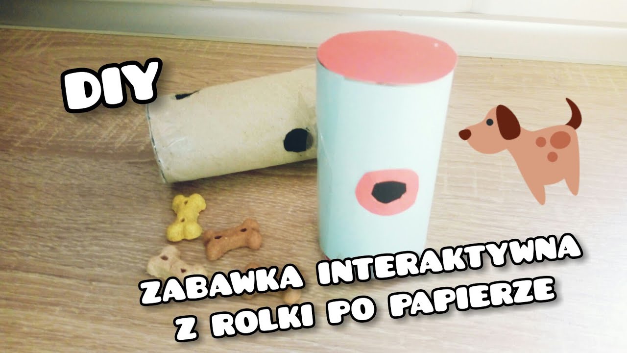 DIY  Zabawka interaktywna dla psa z rolki po papierze toaletowym