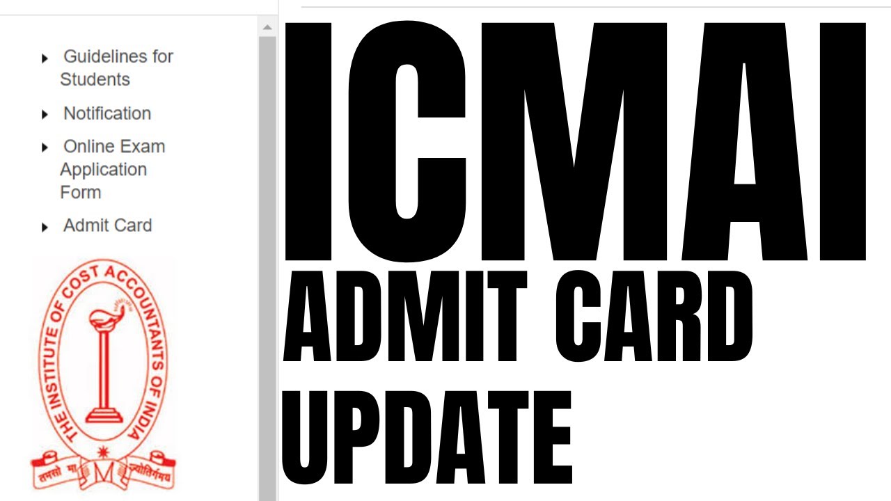 icmai admit card update) error in website