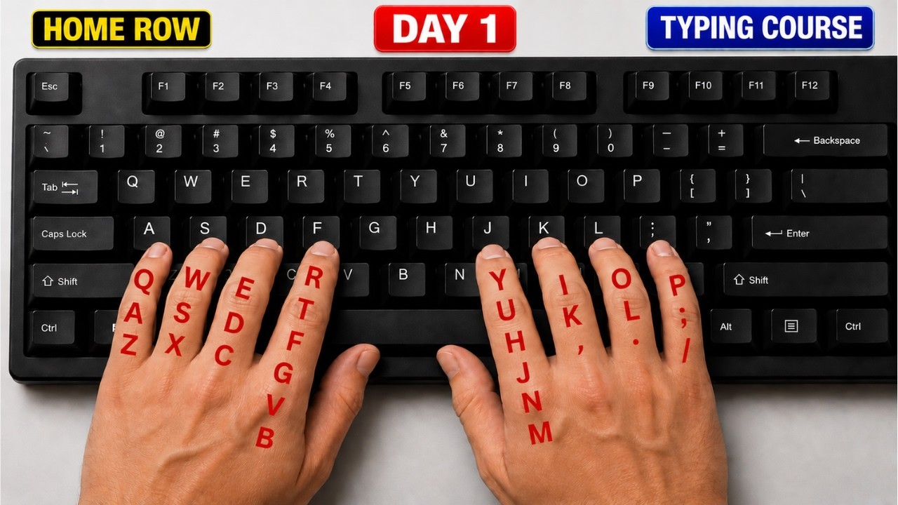 English Typing Course Day-1 | Free Typing Lessons | Touch Typing Course | EasyTech Class