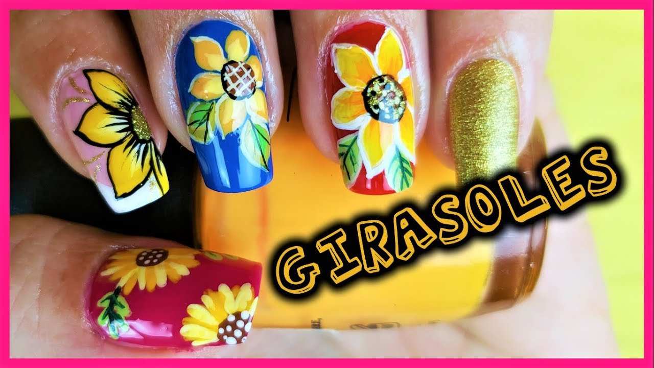 Dibujar FÁCIL Flores en tus Uñas - 4 formas de hacer flores en tus uñas