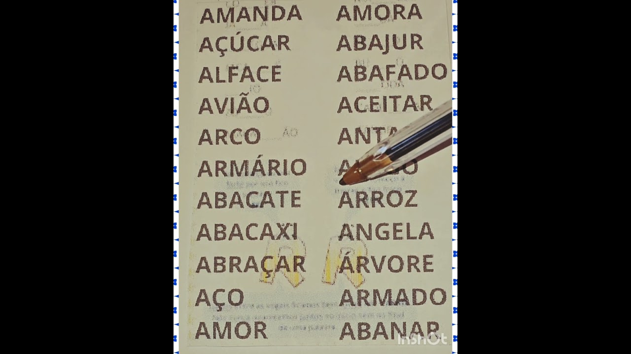 TODAS INICIADAS COM A VOGAL A!