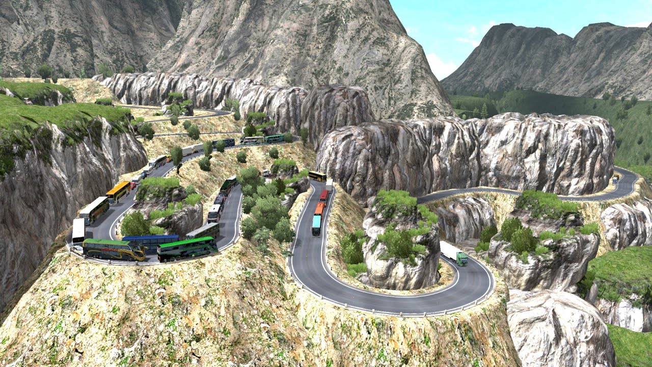 INFERNAL ROADS / CARRETERAS CON CURVAS MORTALES DE PERU / SCANIA NEW G7 1800 DD 6X2 EMPRESA LOBATO
