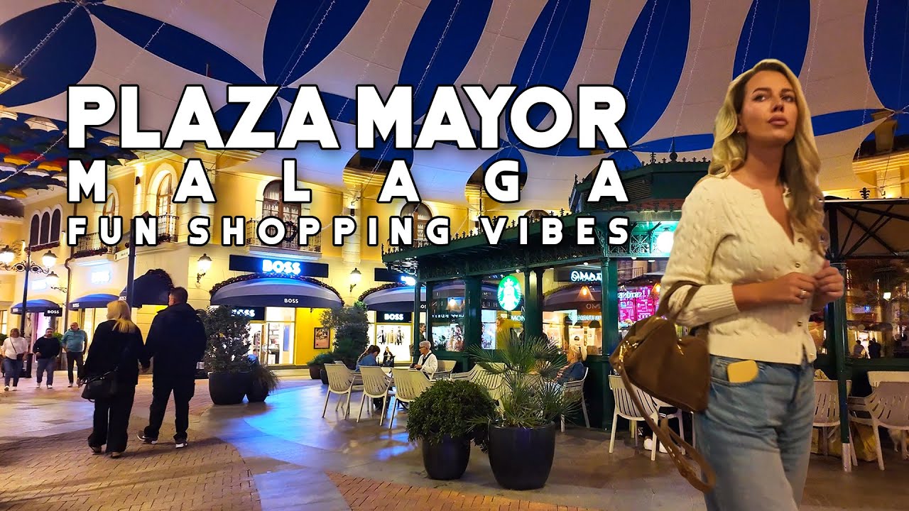 Plaza Mayor Malaga & Designer Outlet Lovely Shopping November 2025 Costa del Sol Walk | Spain [4K]