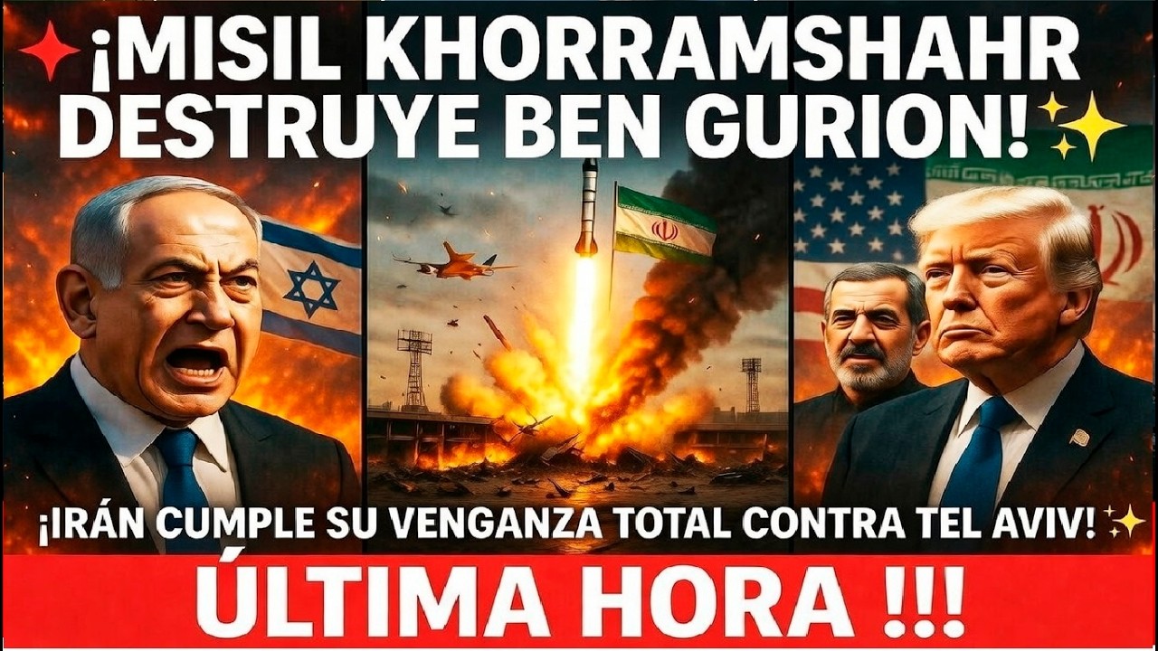 🚨EN DIRECTO! 🔥 ¡MISIL KHORRAMSHAHR EN BEN GURION! 🚨 IRÁN AFIRMA HABER ATACADO TEL AVIV EN “VENGANZA”
