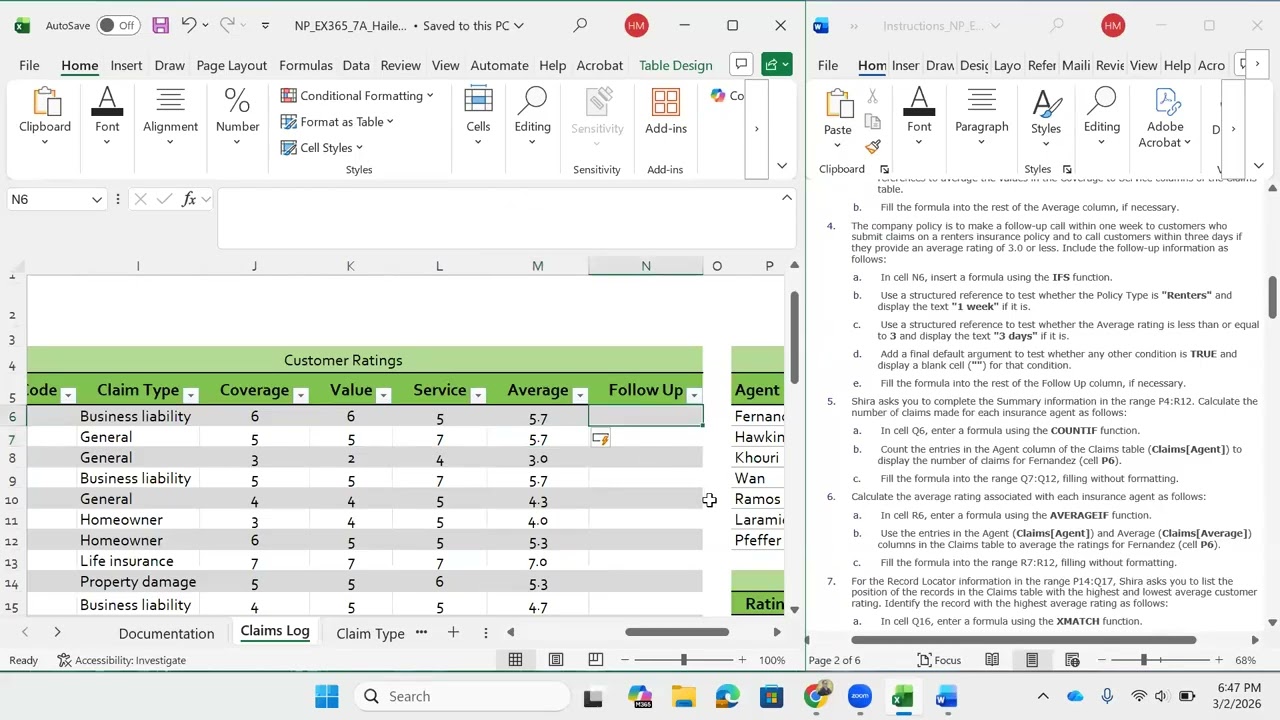 CIS1060 SAM Project A Excel Module 07 - Summarizing Data with PivotTables