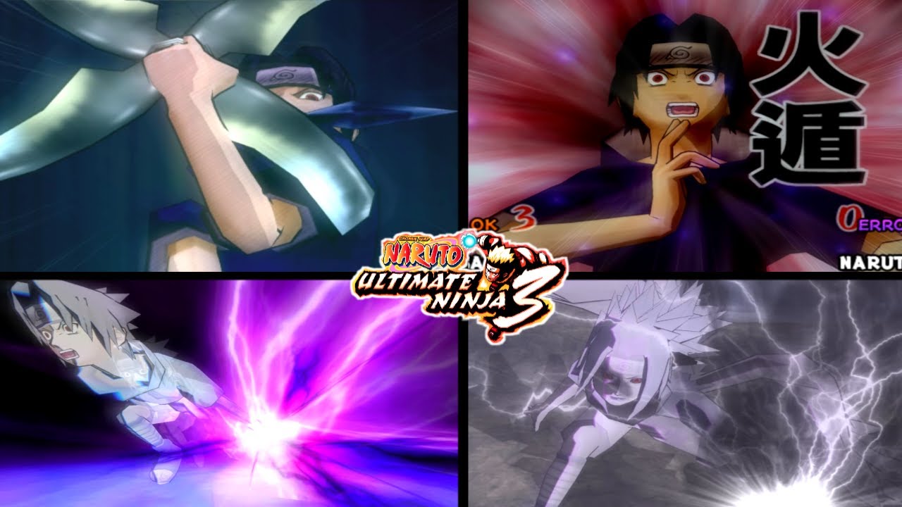 All Sasuke Uchiha Ultimate Jutsu - Naruto Ultimate Ninja 3