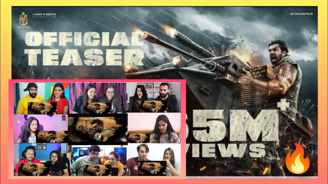 Martin - Teaser Trailer Reaction Mashup!! (4k) Dhruva Sarja l AP Arjun l Uday K Mehta l mashup