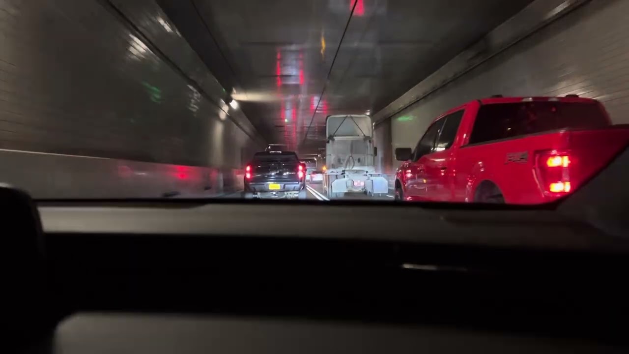 I-895 Southbound: Baltimore Harbor Tunnel - E-ZPass Toll - K-Truss Bridge 