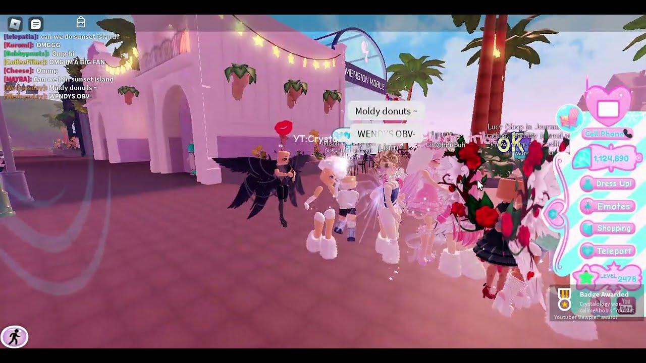 I MET YOUTUBER MEWPIE AND GOT HER BADGE!! | Roblox Royale High