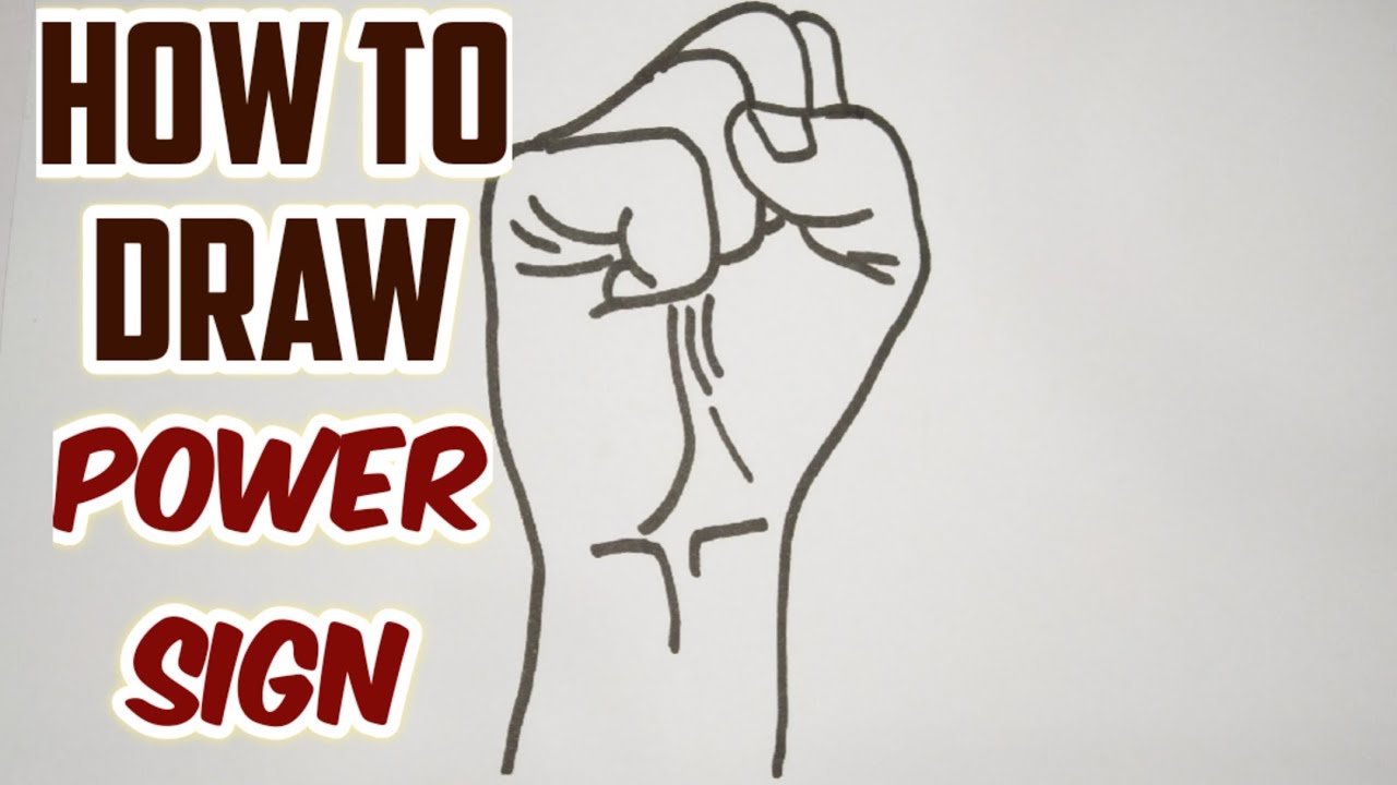 how to draw hand sign || symbol of power