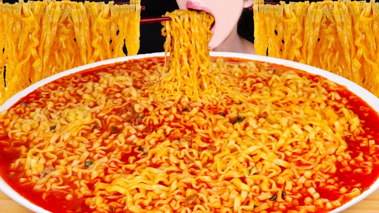 ASMR SPICY RAMEN FIRE NOODLES RECIPE COOKING MUKBANG 불닭짬뽕 라면 먹방 EATING SOUNDS