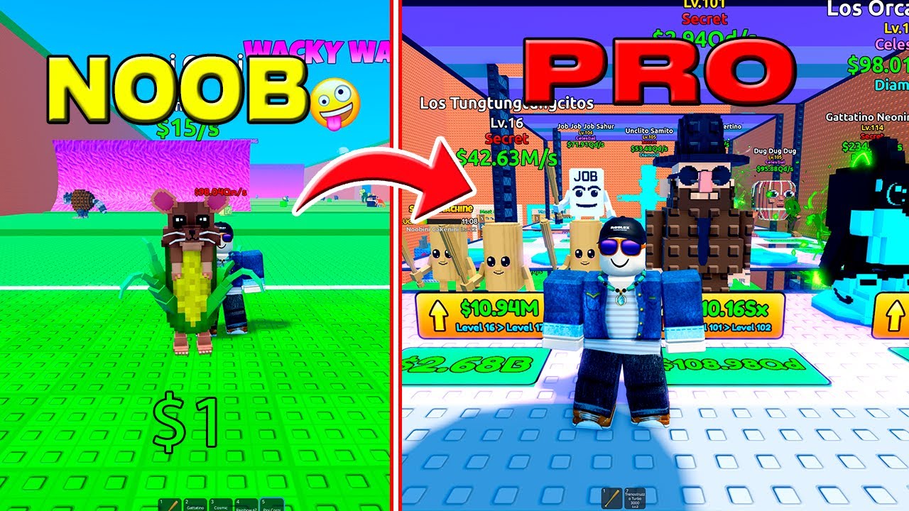 FROM NOOB TO PRO &mdash; BRAINROT MAXED OUT. ROBLOX ESCAPING TSUNAMI FOR BRAINROTS .