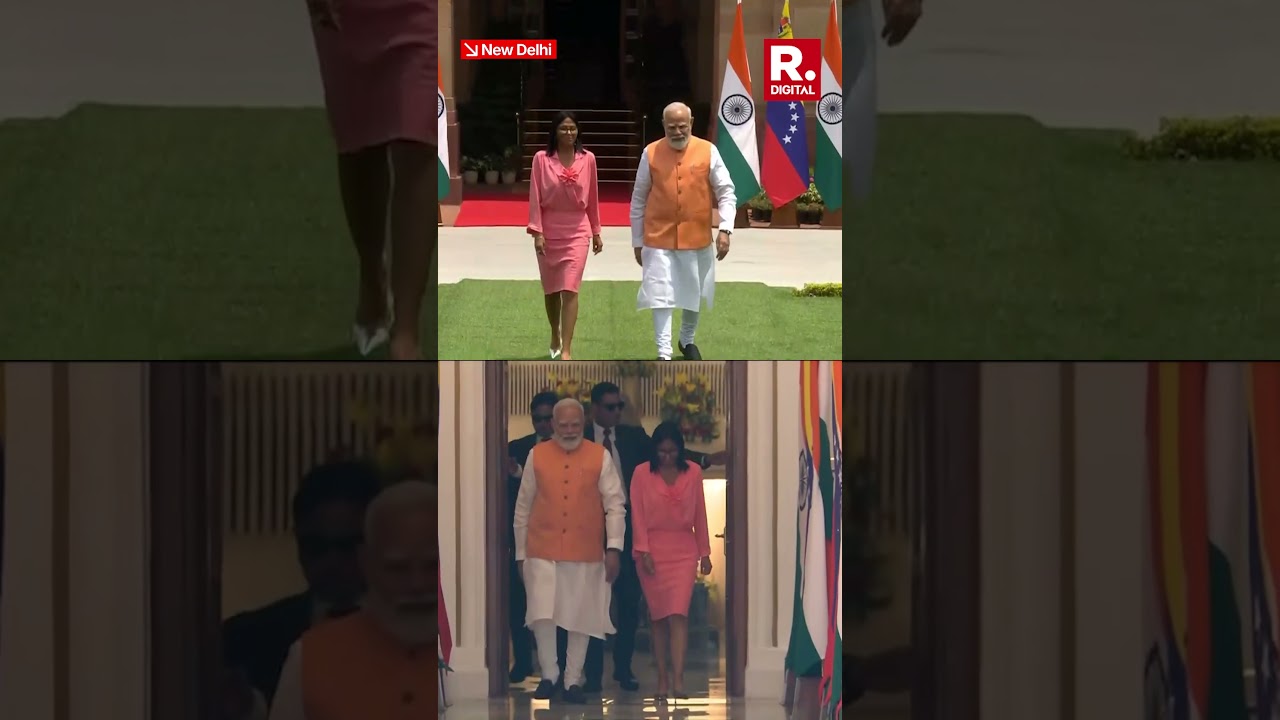 PM Modi Meets Venezuela's Acting President Delcy Rodr&iacute;guez in New Delhi
