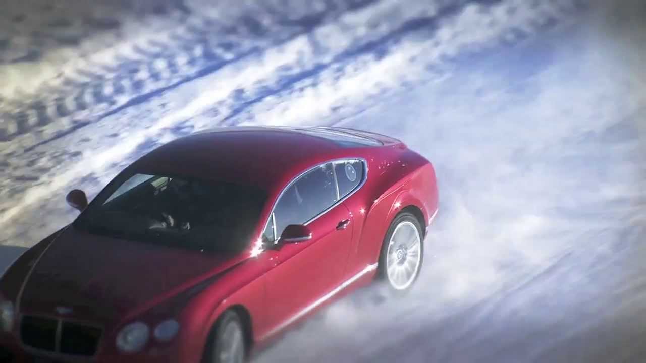 Juha Kankkunen drifting a Bentley Continental GT on ice