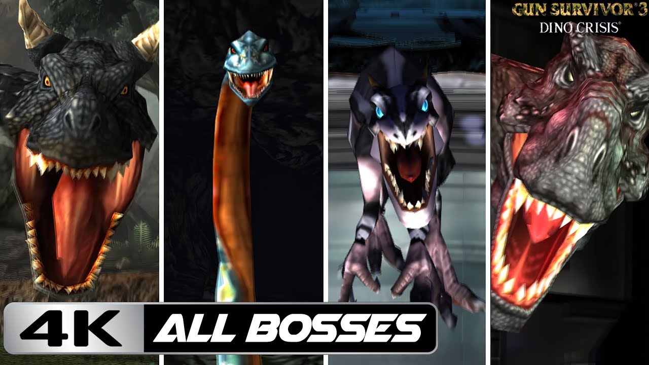 Dino Stalker - All Bosses Encounters\Battles (No Damage) [4k]