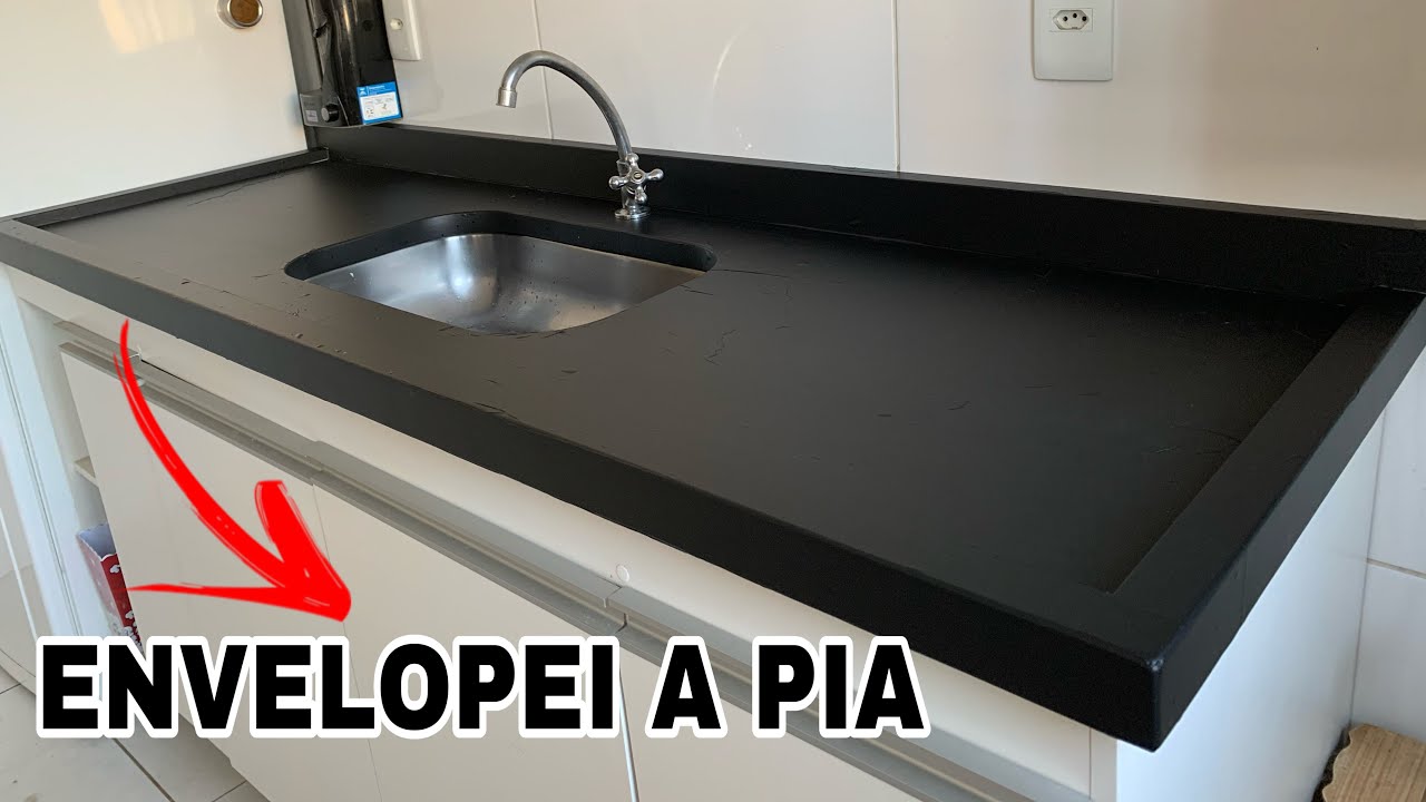 TRANSFORMEI MINHA COZINHA GASTANDO POUCO | ENVELOPEI A PIA |
