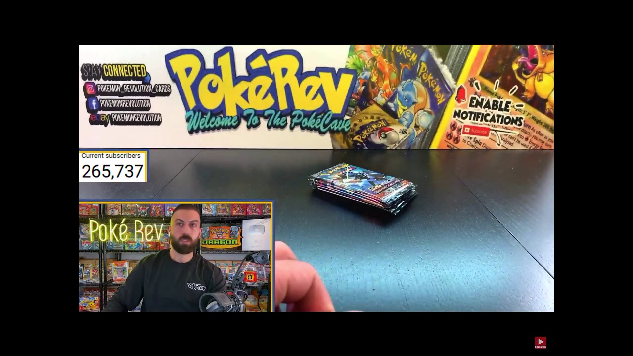 PokeRev pulling Rainbow Rare Charizard GX Feom Burning Shadows