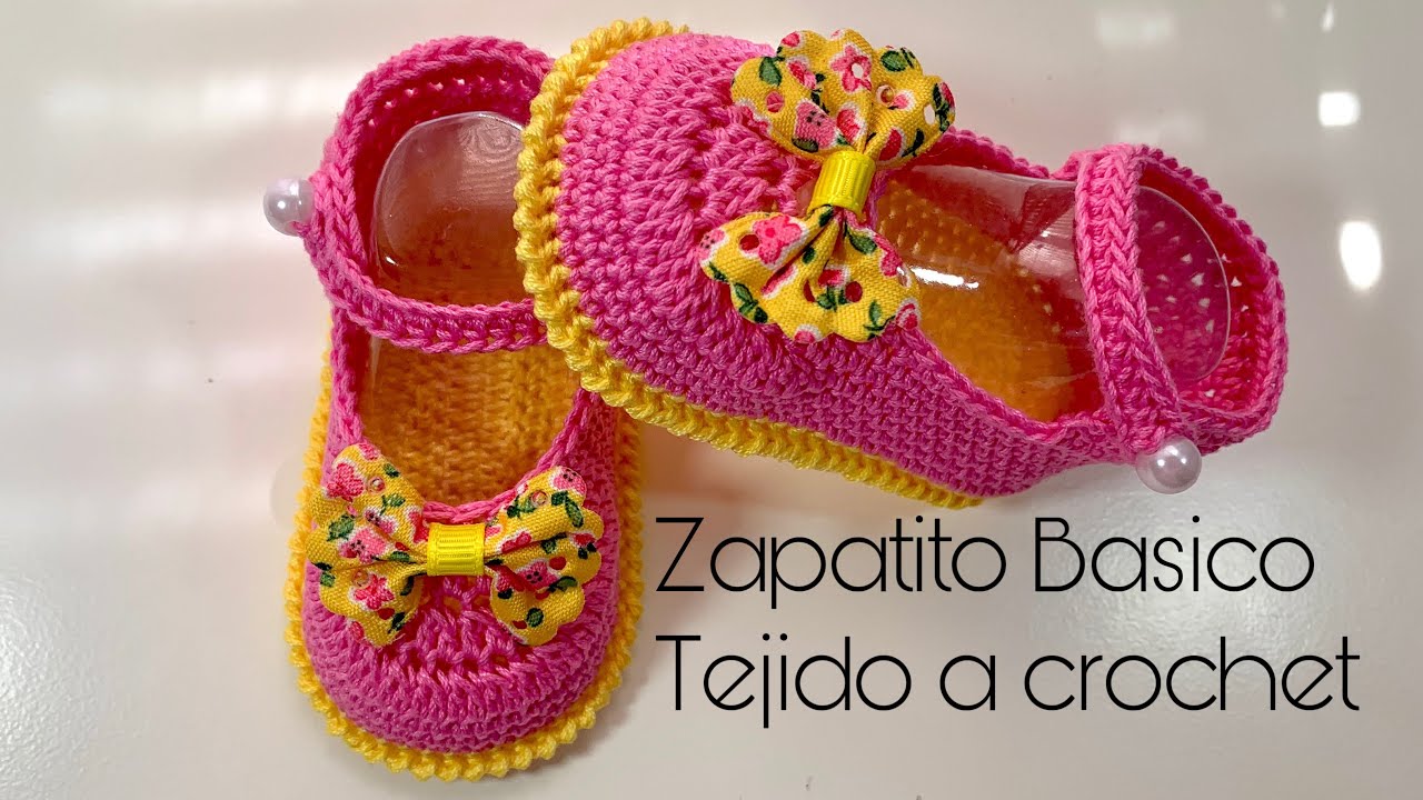 Zapatito Basico Tejido a crochet | 0/3 meses | paso a paso | Basic crochet baby shoe 0/3 months